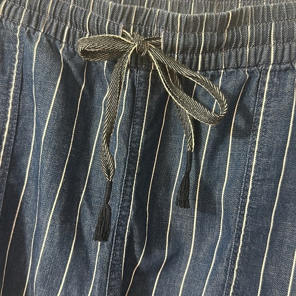 J. Crew Women's 3" Seaside Pull-on Shorts Indigo Stripe Sz Large Coastal Preppy - Picture 7 of 11